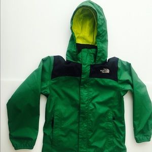 Boys North Face waterproof shell with removable hood.
